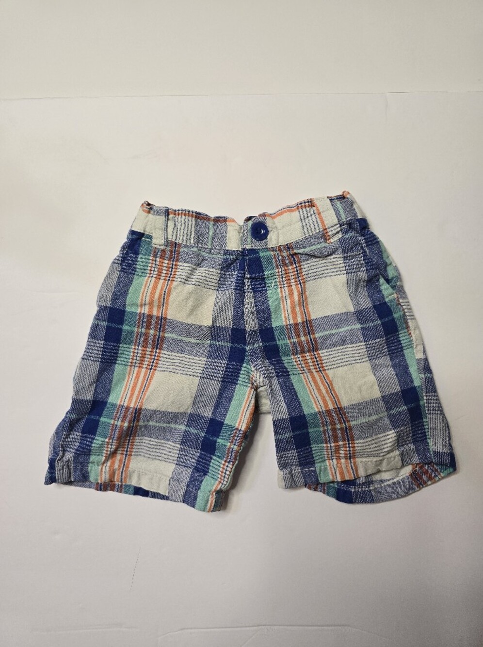 COOGI Toddler Plaid Cotton Shorts in Blue, Mint & Orange